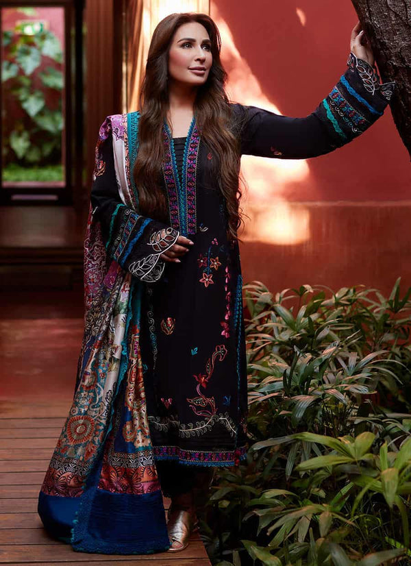 FARAH TALIB AZIZ UN-STICHED 3 PC|Suay | FTA-01