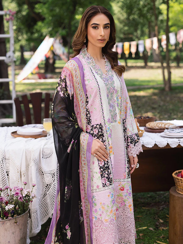 RAJBARI SCHIFFLI PRINTKARI UN-STITCHED 3PC | D-01