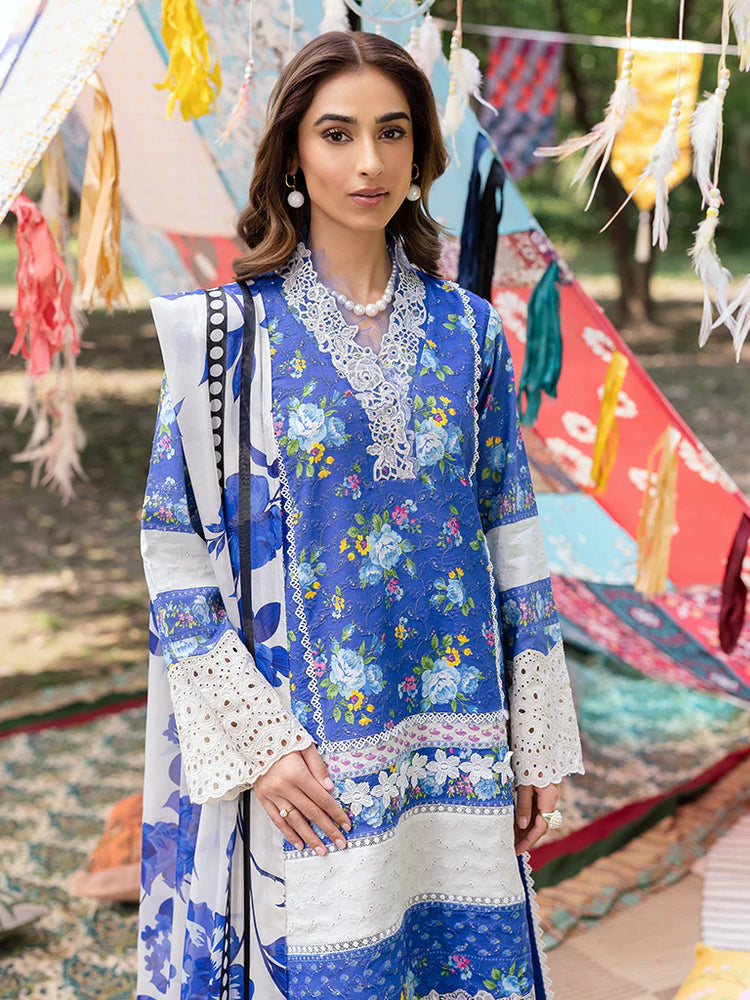 RAJBARI SCHIFFLI PRINTKARI UN-STITCHED 3PC | D-06