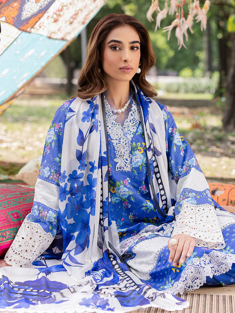 RAJBARI SCHIFFLI PRINTKARI UN-STITCHED 3PC | D-06