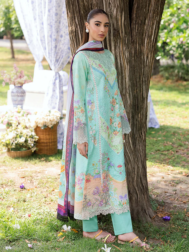 RAJBARI SCHIFFLI PRINTKARI UN-STITCHED 3PC | D-05