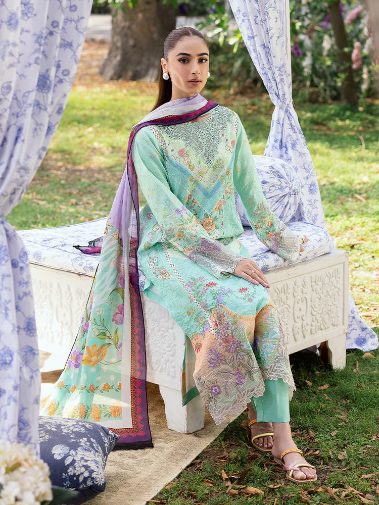 RAJBARI SCHIFFLI PRINTKARI UN-STITCHED 3PC | D-05