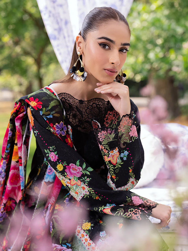 RAJBARI SCHIFFLI PRINTKARI UN-STITCHED 3PC | D-03