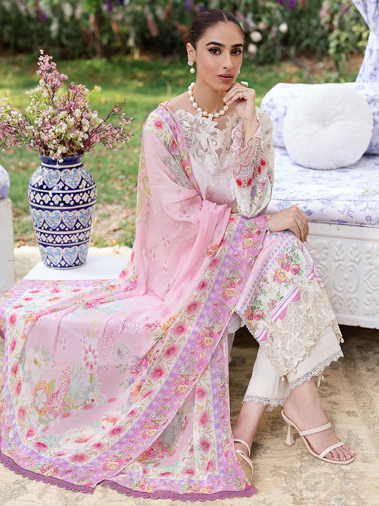 RAJBARI SCHIFFLI PRINTKARI UN-STITCHED 3PC | D-07