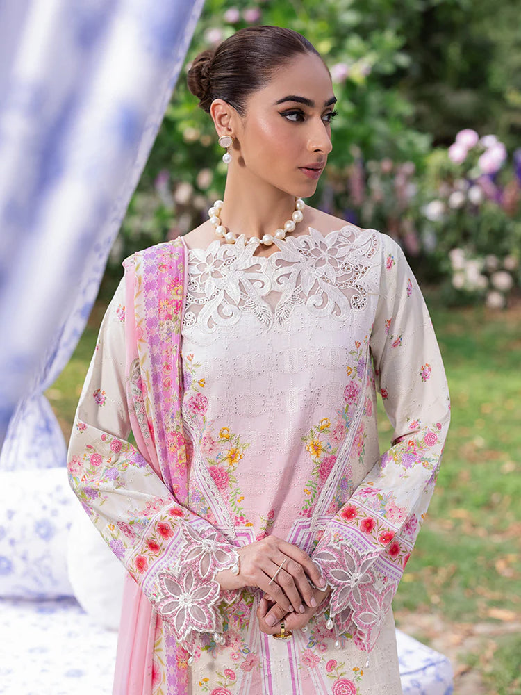 RAJBARI SCHIFFLI PRINTKARI UN-STITCHED 3PC | D-07