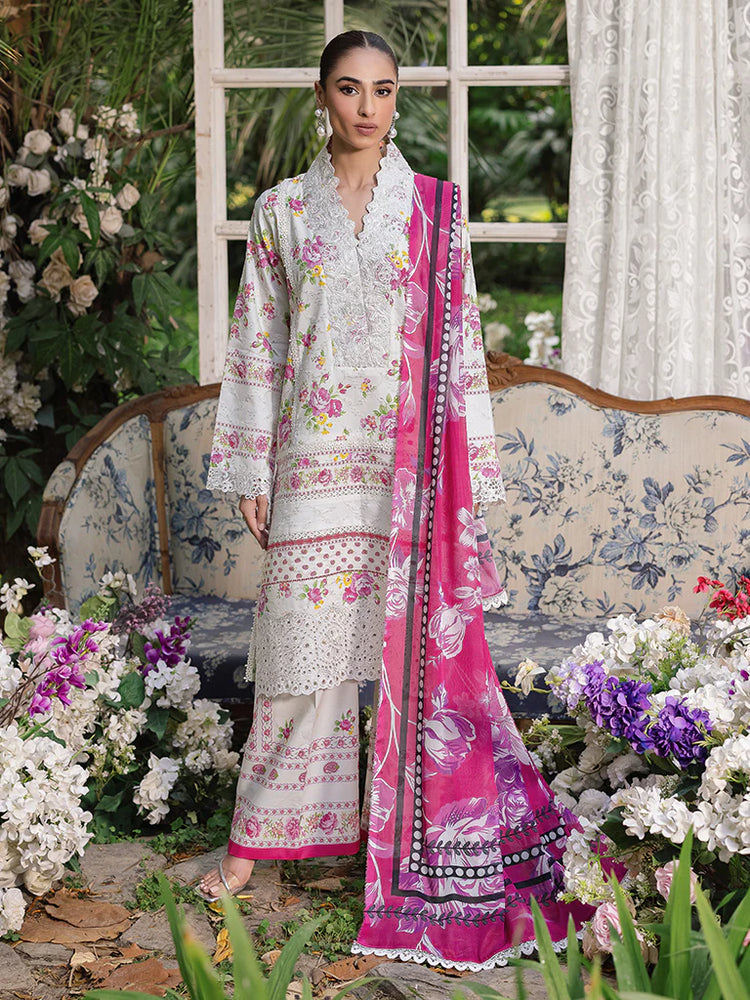 RAJBARI SCHIFFLI PRINTKARI UN-STITCHED 3PC | D-02