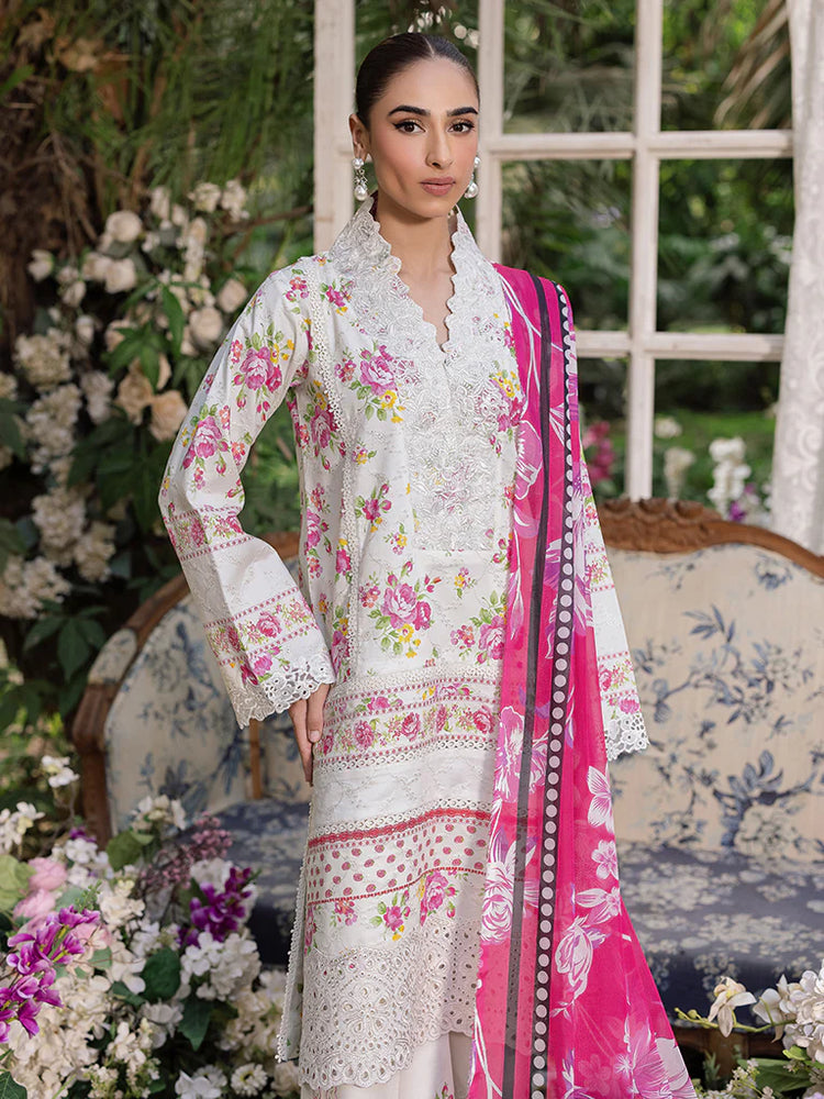 RAJBARI SCHIFFLI PRINTKARI UN-STITCHED 3PC | D-02