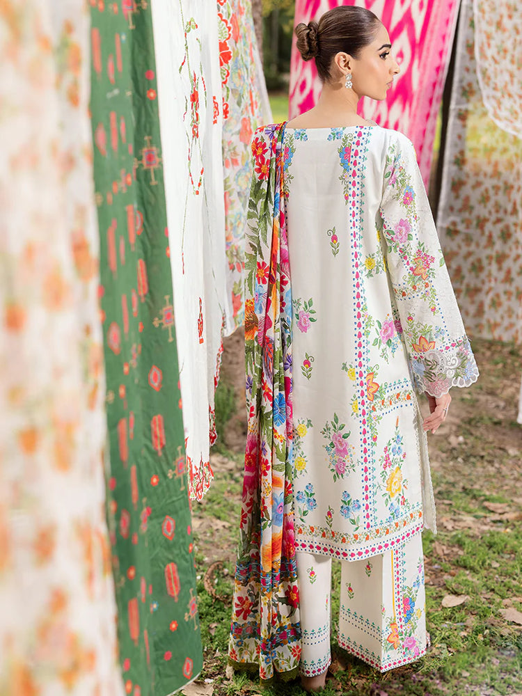 RAJBARI SCHIFFLI PRINTKARI UN-STITCHED 3PC | D-08