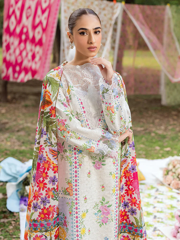 RAJBARI SCHIFFLI PRINTKARI UN-STITCHED 3PC | D-08