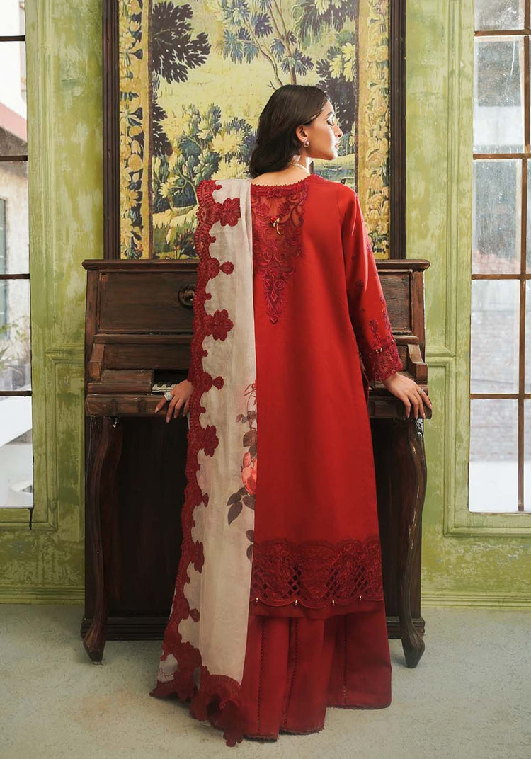 ZARQASH TRESOR UN-STICHED 3PC|ZQT 007 ROSALINE
