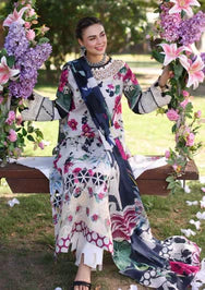 ELAF PREMIUM PRINT CHIKANKARI UN-STICHED 3PC|ECK-01A LOVELIGHT