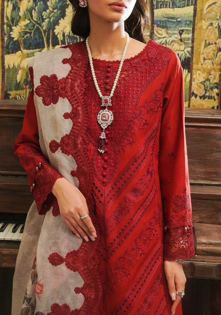 ZARQASH TRESOR UN-STICHED 3PC|ZQT 007 ROSALINE