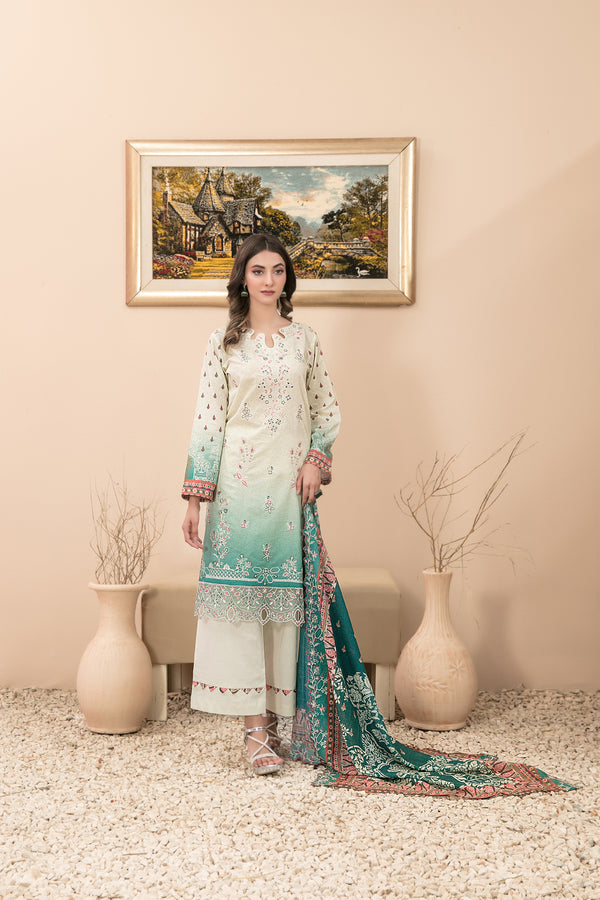 FARIDEH BY TAWAKKAL |UNSTITCHED LAWN 3PC| D-2601