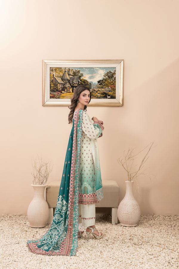 FARIDEH BY TAWAKKAL |UNSTITCHED LAWN 3PC| D-2601