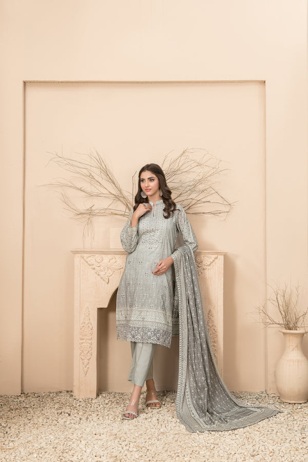 FARIDEH BY TAWAKKAL |UNSTITCHED LAWN 3PC| D-2595