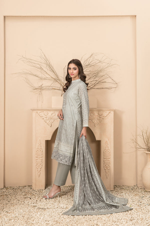 FARIDEH BY TAWAKKAL |UNSTITCHED LAWN 3PC| D-2595