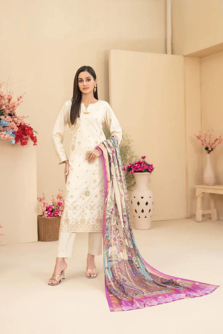 ZENARA BY TAWAKKAL SEMI-STITCHED 3PC | D-1892