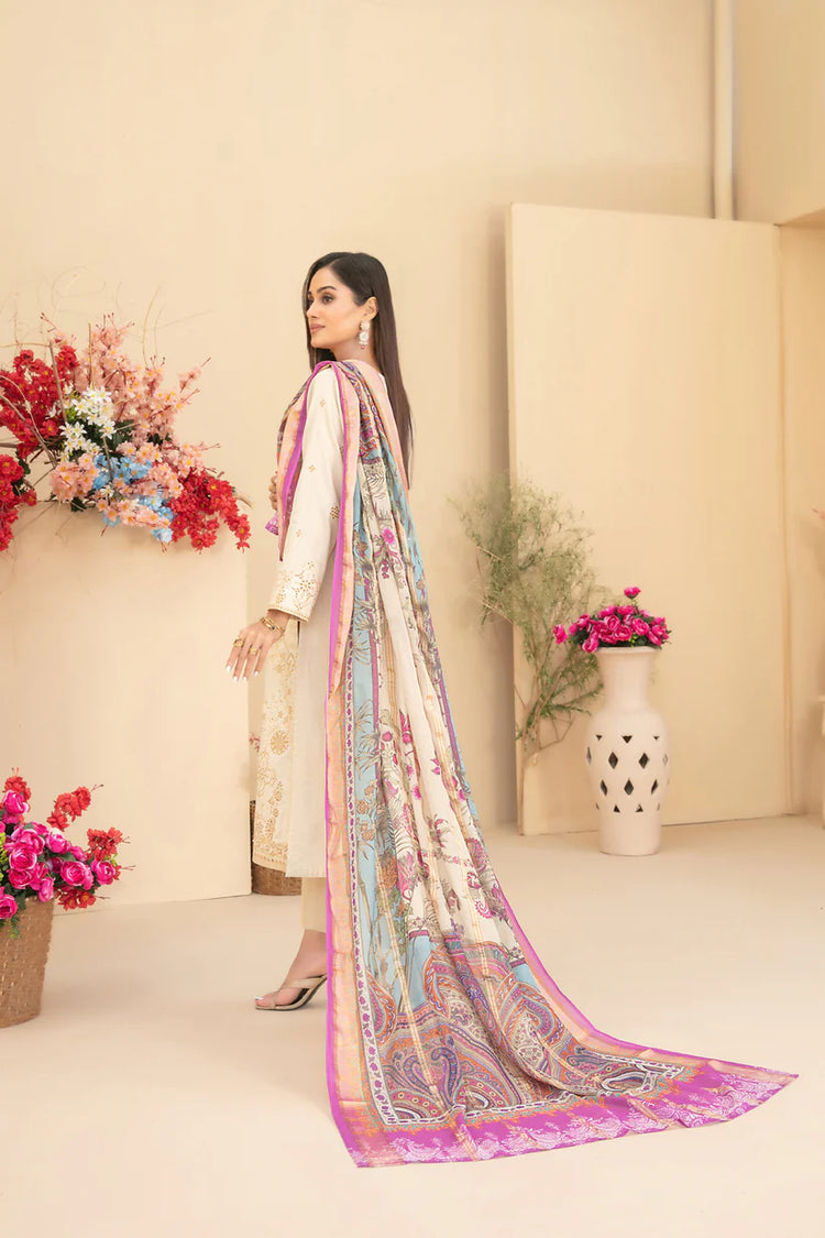 ZENARA BY TAWAKKAL SEMI-STITCHED 3PC | D-1892