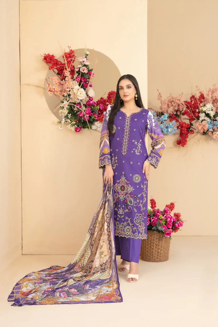 ZENARA BY TAWAKKAL SEMI-STITCHED 3PC | D-1891