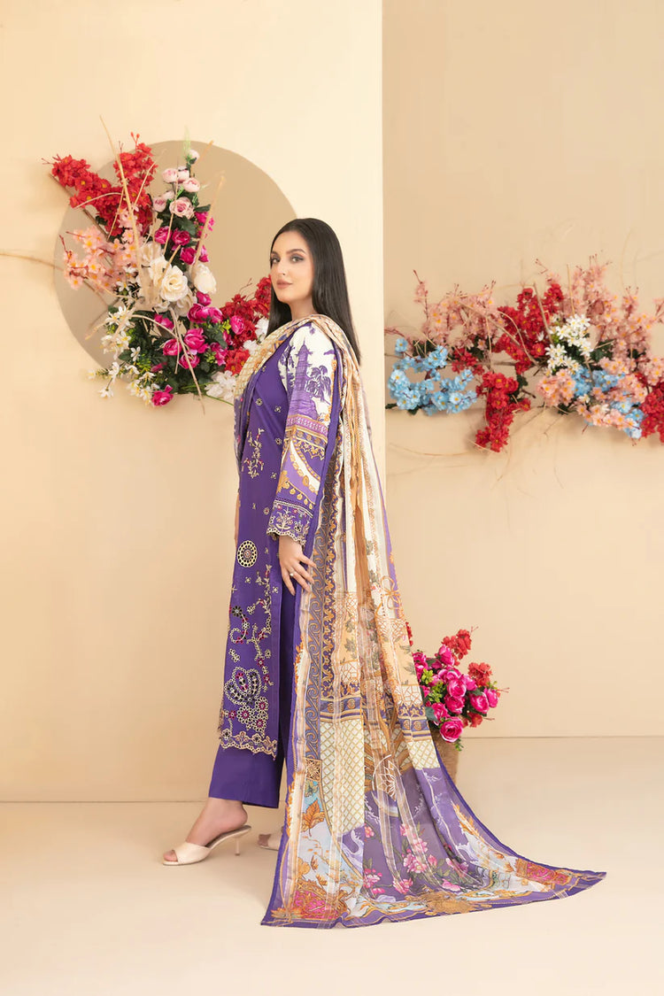 ZENARA BY TAWAKKAL SEMI-STITCHED 3PC | D-1891