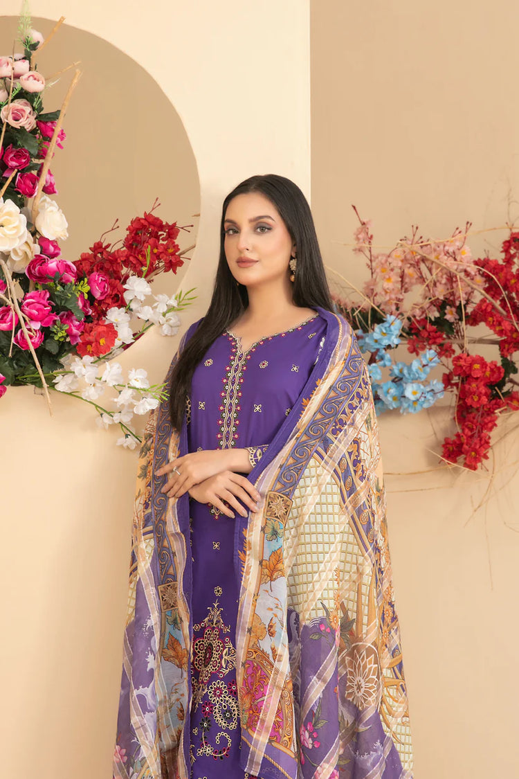 ZENARA BY TAWAKKAL SEMI-STITCHED 3PC | D-1891
