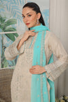 3 PIECE - LUXURY EMBROIDERED PURE SELF COTTON SUIT