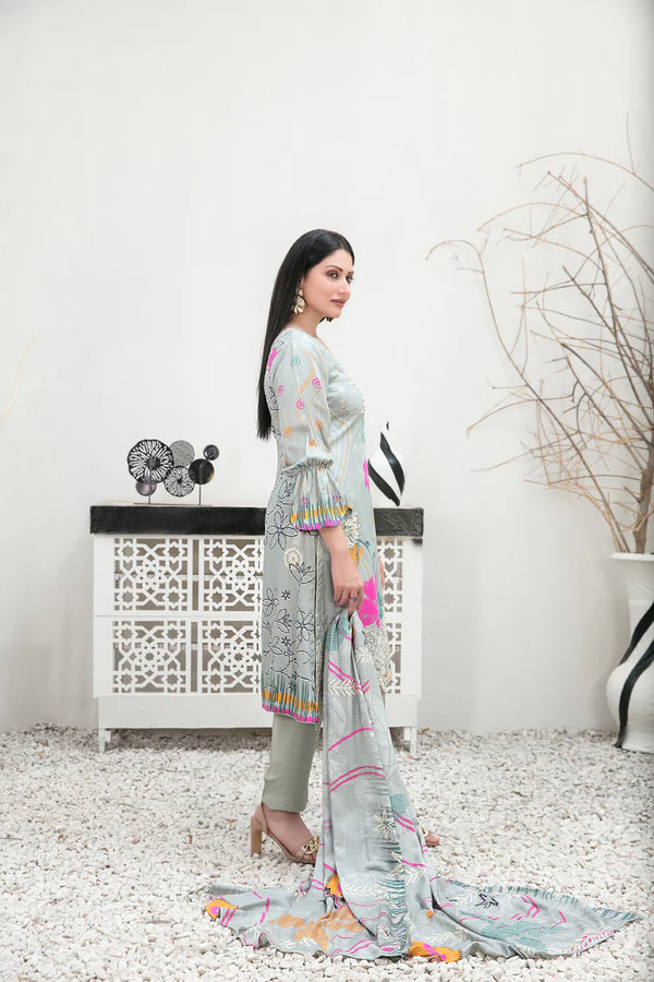 IMZA BY TAWAKKAL LINEN UN-STITCHED 3PC | D-1100