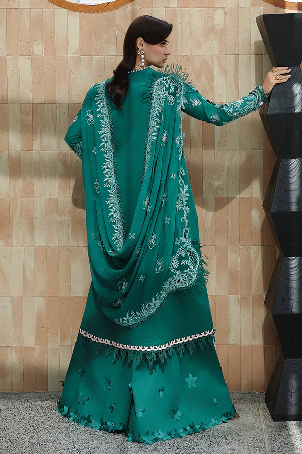 QALAMKAR CHIKANKARI UN-STITCHED 3PC| CM-07 ROGUE