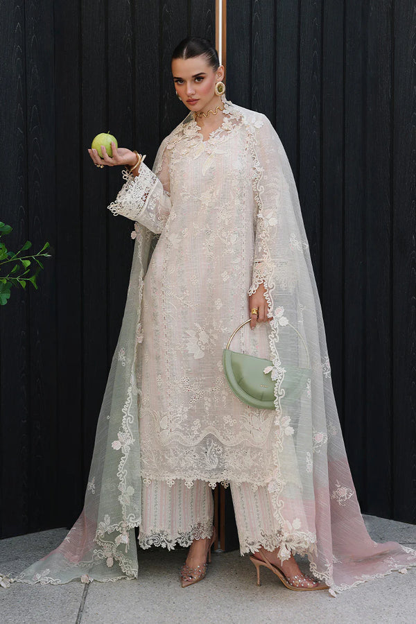 QALAMKAR CHIKANKARI UN-STITCHED 3PC| CM-04 ZIMAL