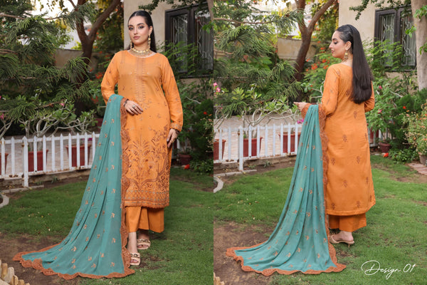 Republic By Dr Haris Unstitched 3 Piece Lawn Suit-REP-001