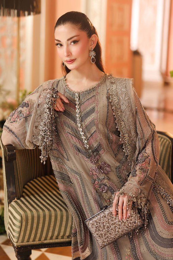 MARIA B CHIFFON WEDDING-26-201-ANTIQUE GREY