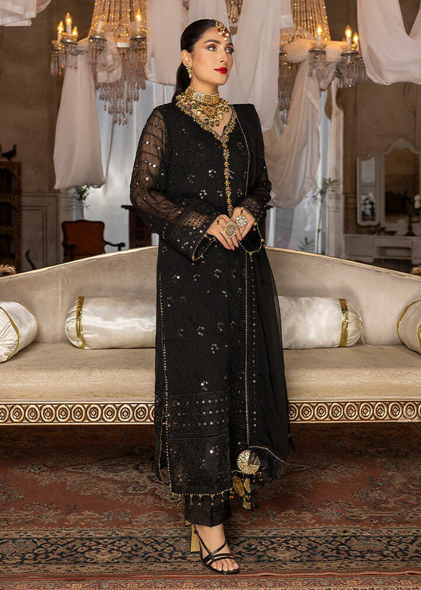 MERAKISH LUXURY CHIFFON UNSTITCHED 3P| BY SHAHZEB - BLACK ORCHID