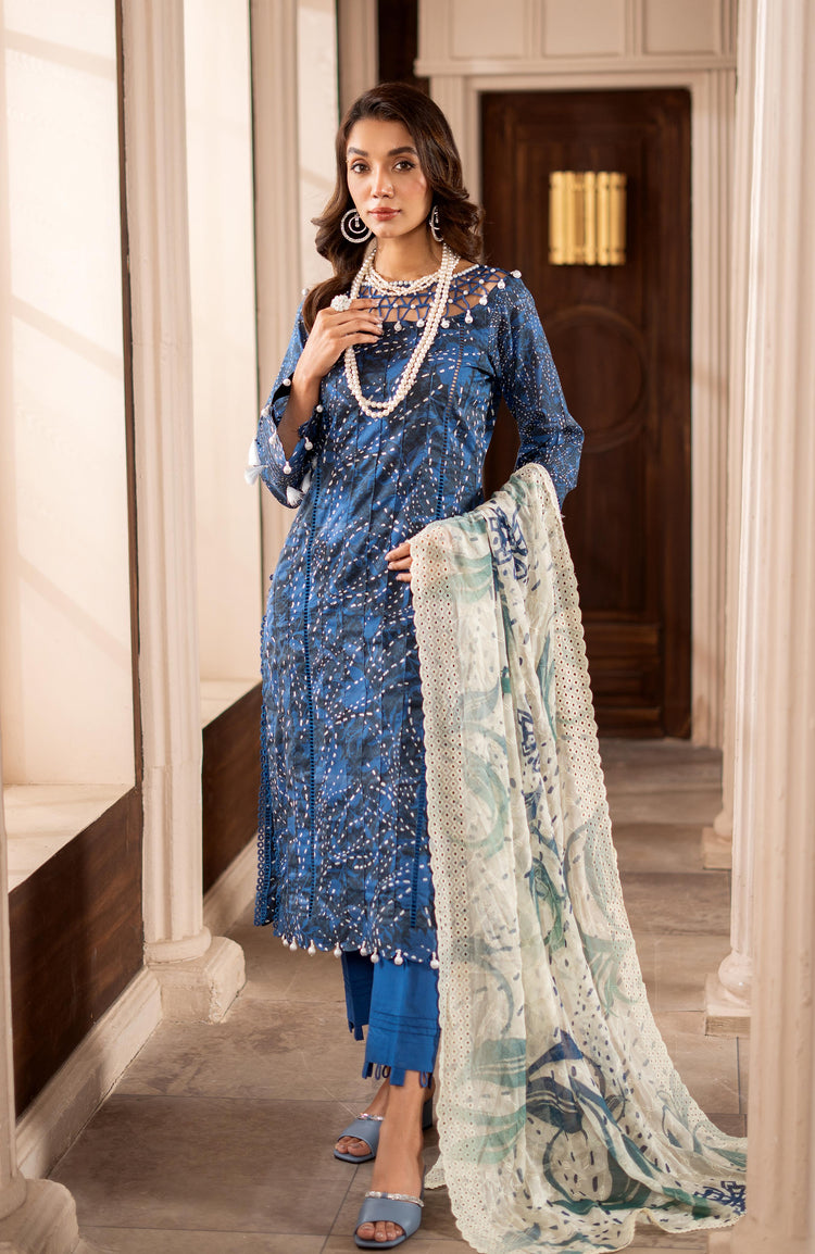 ALZOHAIB SUNSHINE BLOOM UN-STITCHED 3PC | D-01
