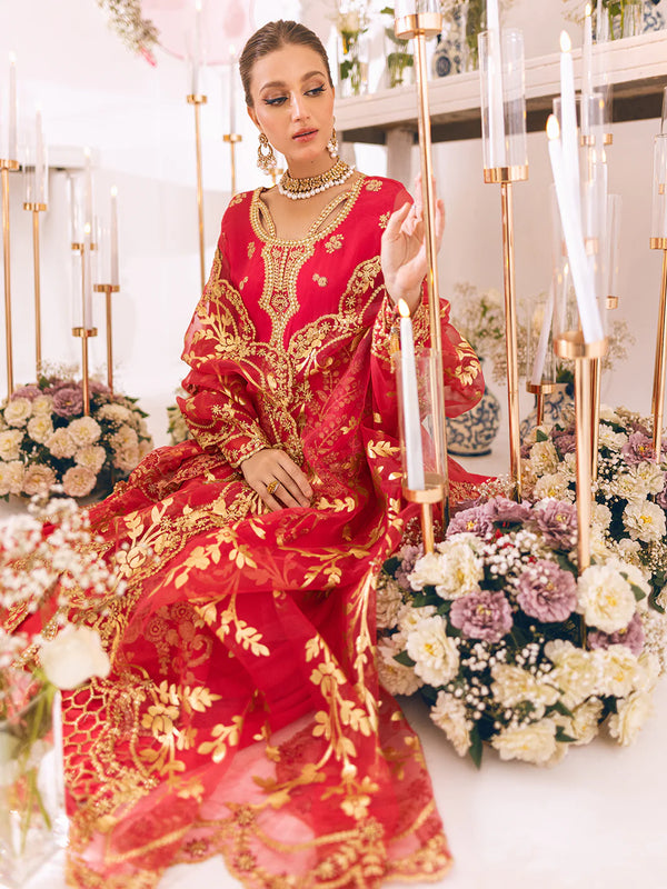 SAWARIYA LUXURY CHIFFON KALIDAAR UN-STITCHED 3PC SUITS BY ROHEENAZ -10
