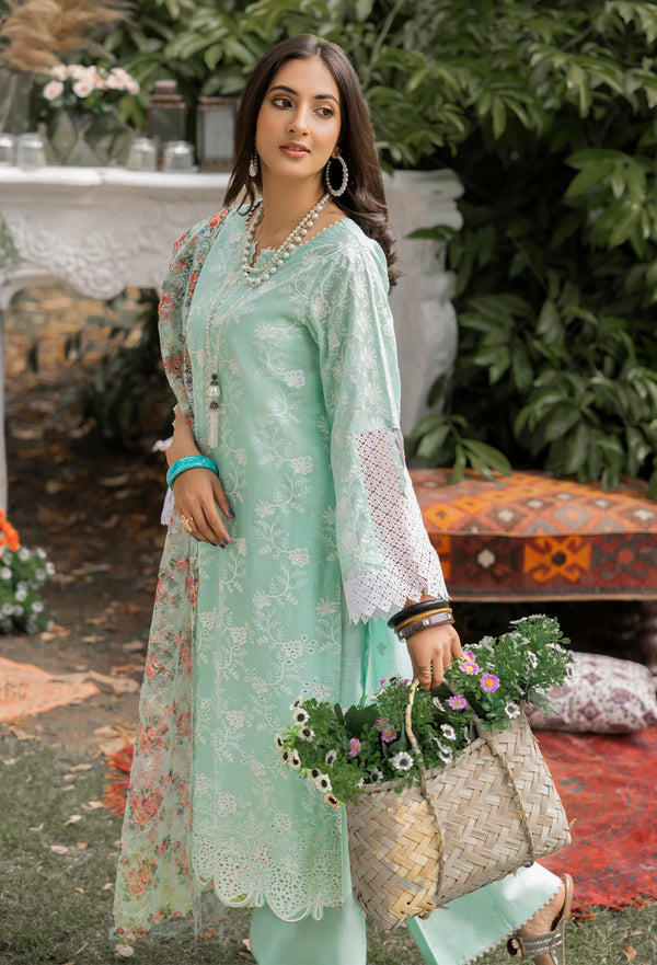 ADAN LIBAS CHIKANKARI UN-STITCHED LAWN - 01