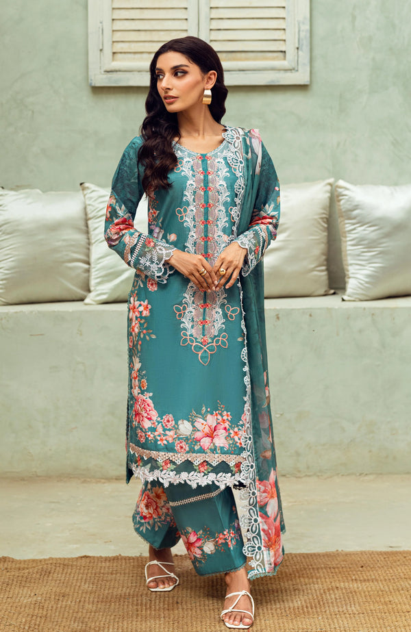 ALZOHAIB SUNSHINE BLOOM PRINTKARI UN-STITCHED 3PC | D-07
