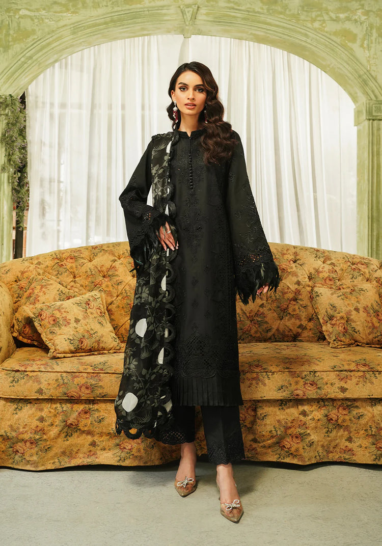 ZARQASH TRESOR UN-STICHED 3PC|ZQT 005 MIDNIGHT