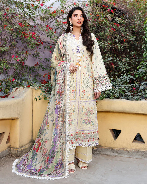 SUMMER REVERIE BY ROHEENAZ UN-STITCHED 3PC | Isolde