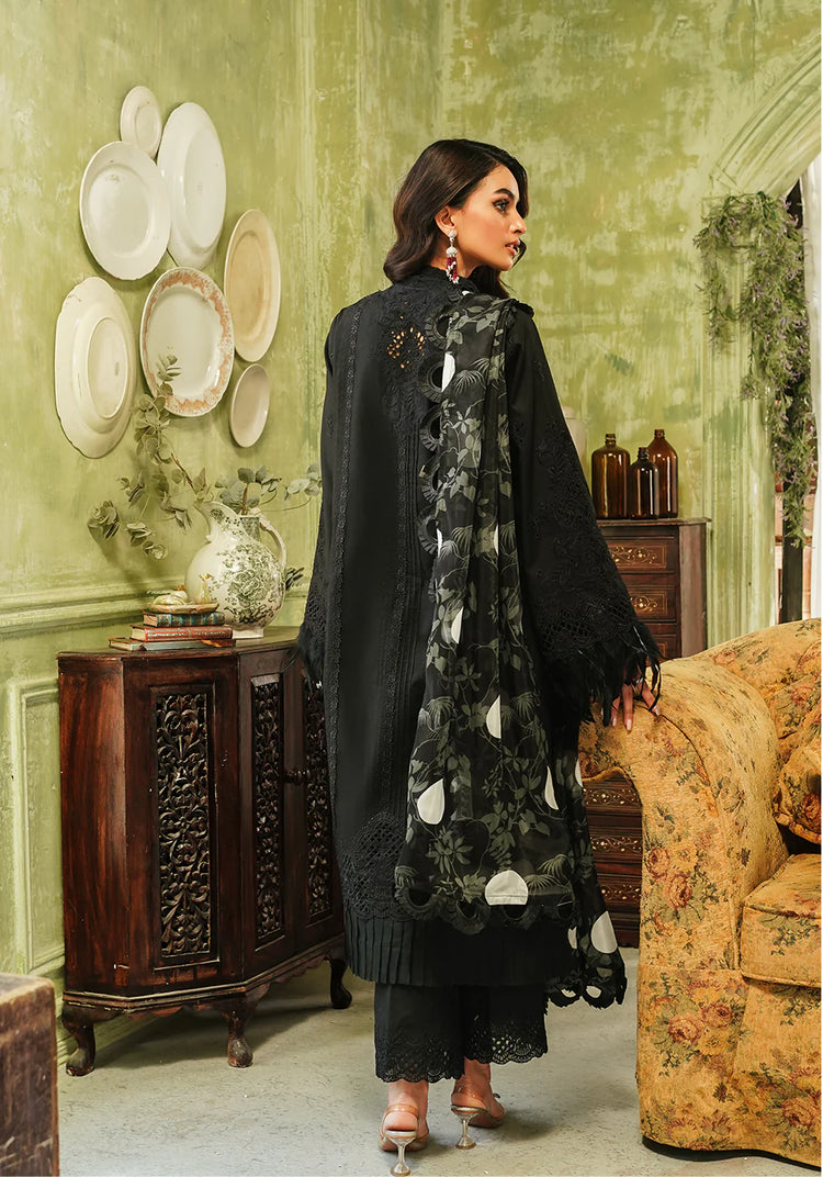 ZARQASH TRESOR UN-STICHED 3PC|ZQT 005 MIDNIGHT