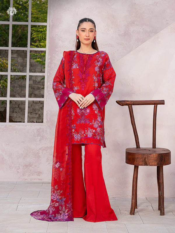 Mahlij By Gulljee Printed Embroidered Lawn Collection - D12