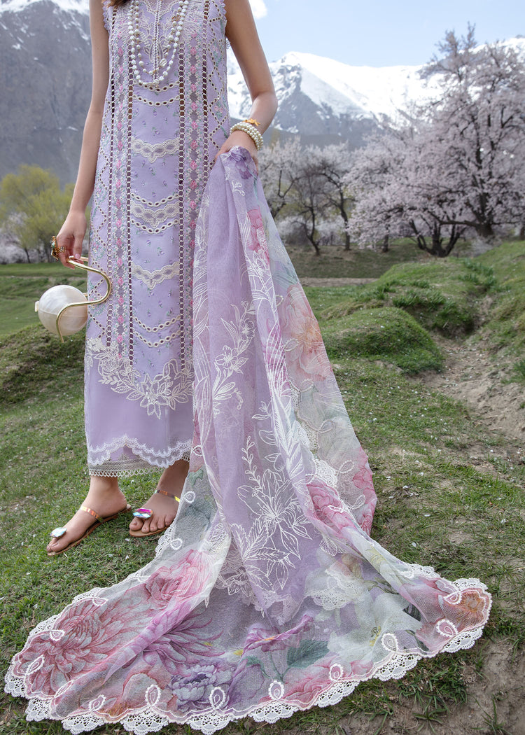 A Floral Mesh - Lavender-Crimson