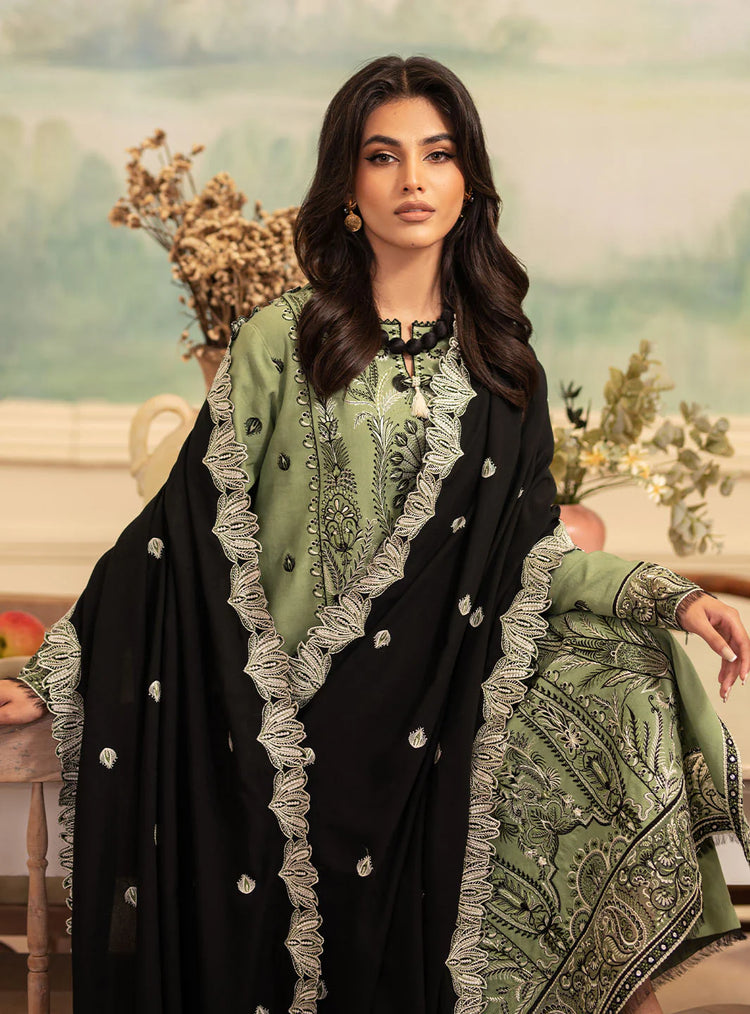 MERAKI BY ROHEENAZ FALL WINTER UN-STITCHED 3PC-OLIVIA