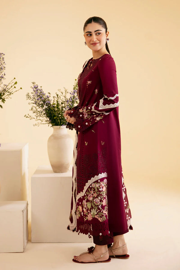 QLINEKARI BY QALAMKAR UN-STICHED 3PC|SQ-11 ZENAL