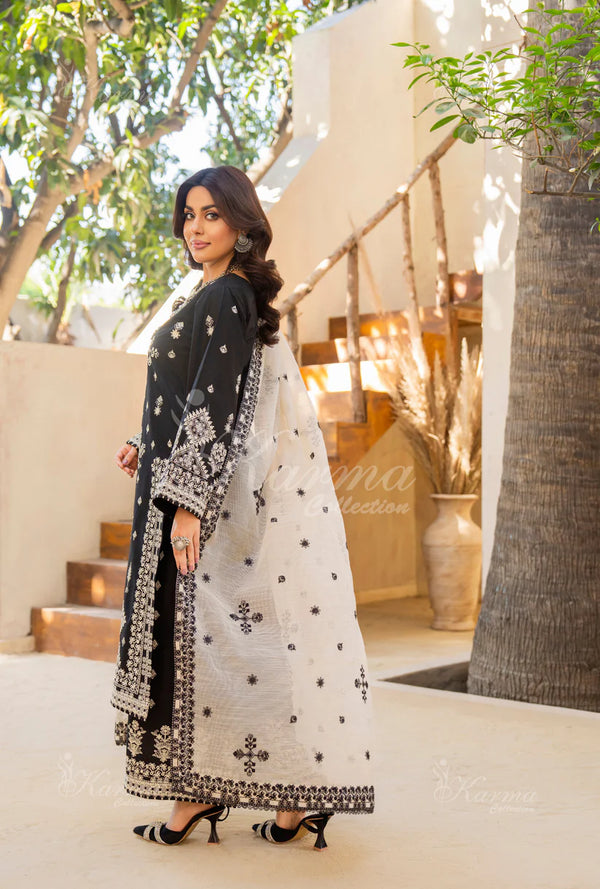 JAFA BY KARMA STITCHED {KC-1447 CHARCOAL BLACK}