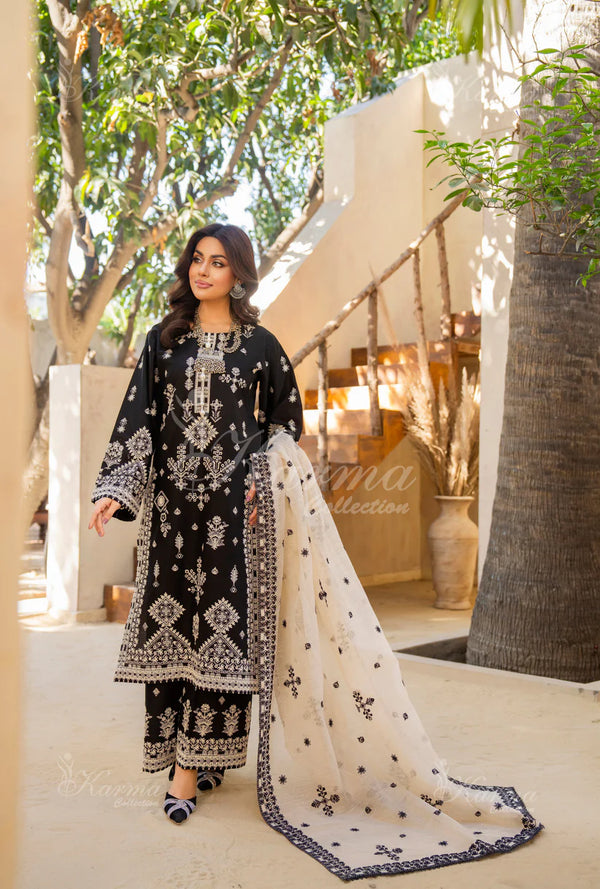 JAFA BY KARMA STITCHED {KC-1447 CHARCOAL BLACK}