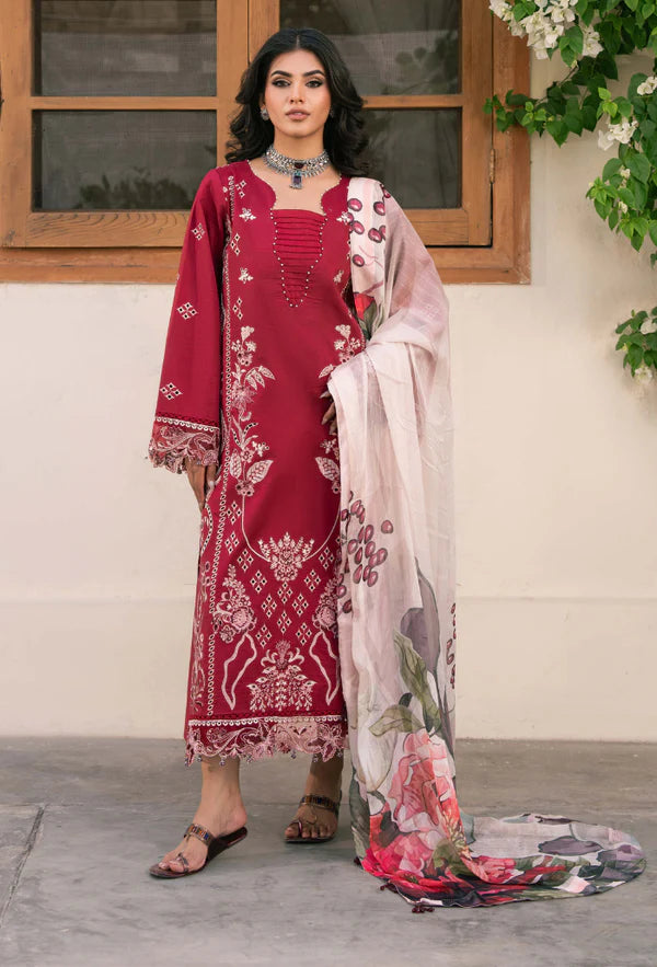 MEHRMAA BY HUMDUM UN-STITCHED 3PC | D04 Kayseri