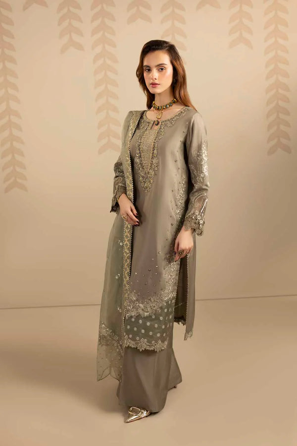 ZARDOZI SILK- OLIVE GREEN