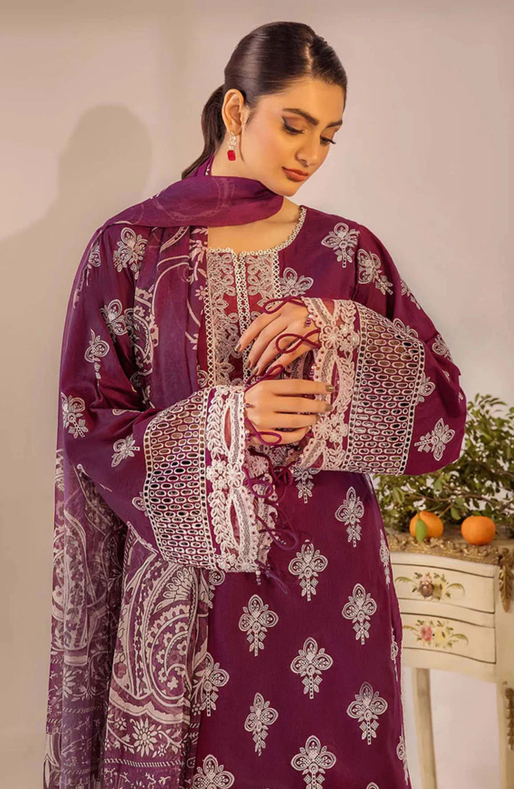 Adans Libas Embroidered Lawn Unstitched 3 Piece Suit - 4779