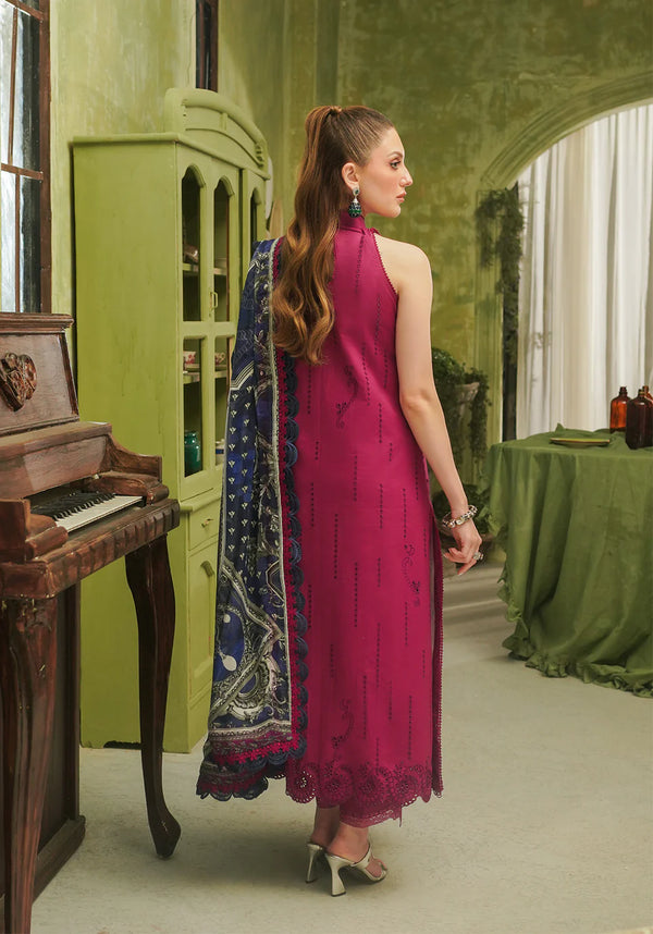 ZARQASH TRESOR UN-STICHED 3PC|ZQT 0012 ROSA