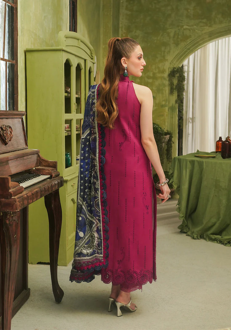 ZARQASH TRESOR UN-STICHED 3PC|ZQT 0012 ROSA